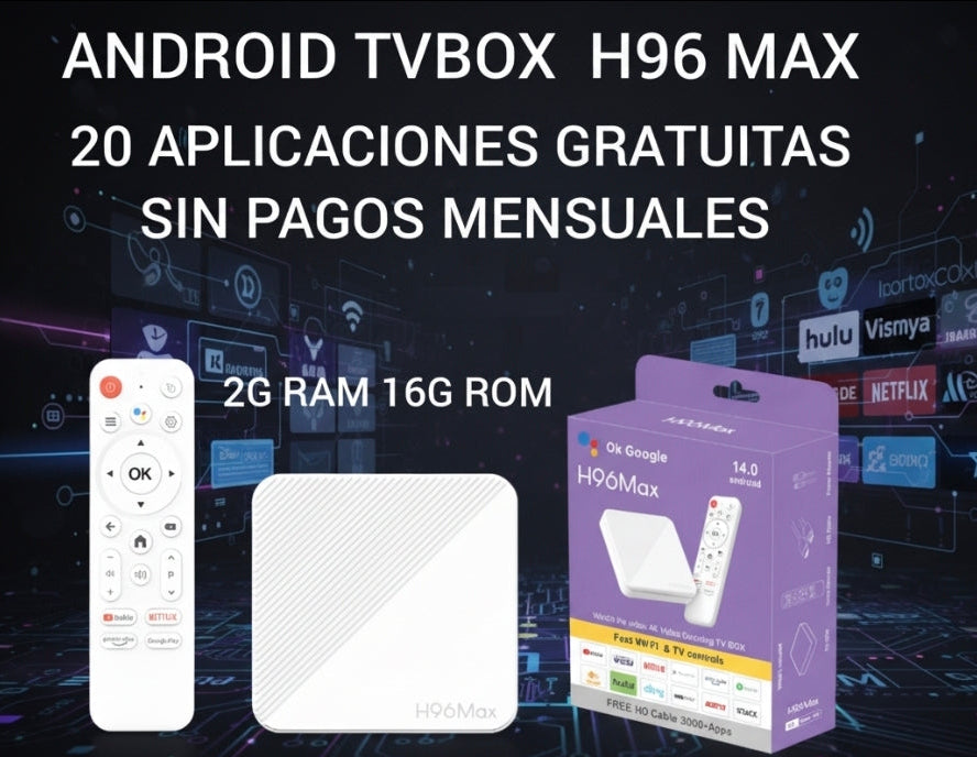 ANDROID TV BOX                       2G RAM 16G ROM                       20 APLICACIONES
